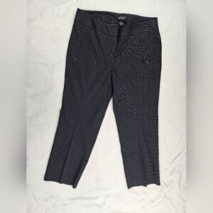 Lane Bryant Womens 16 Petite Black & Blue Pinstripe Career Trouser Pants